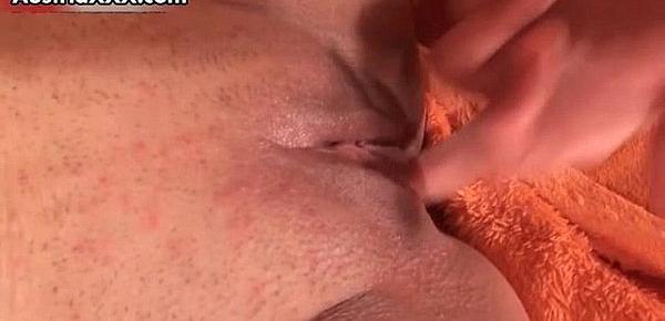  Shaved pussy girlfriend gets licked